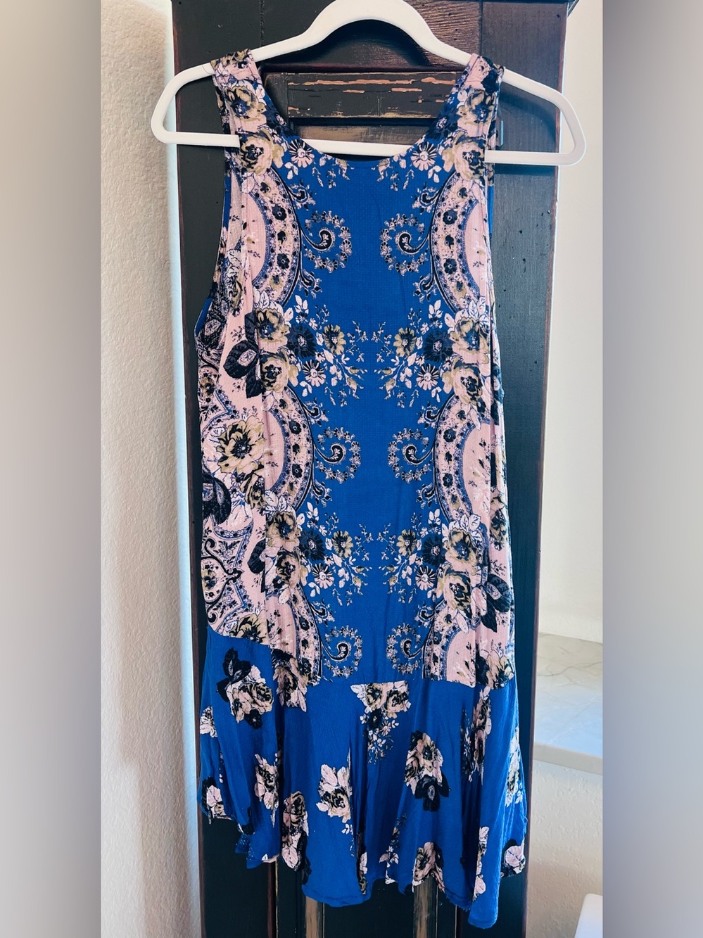 Free People Intimately Blue and Pink Floral Mini Slip Dress